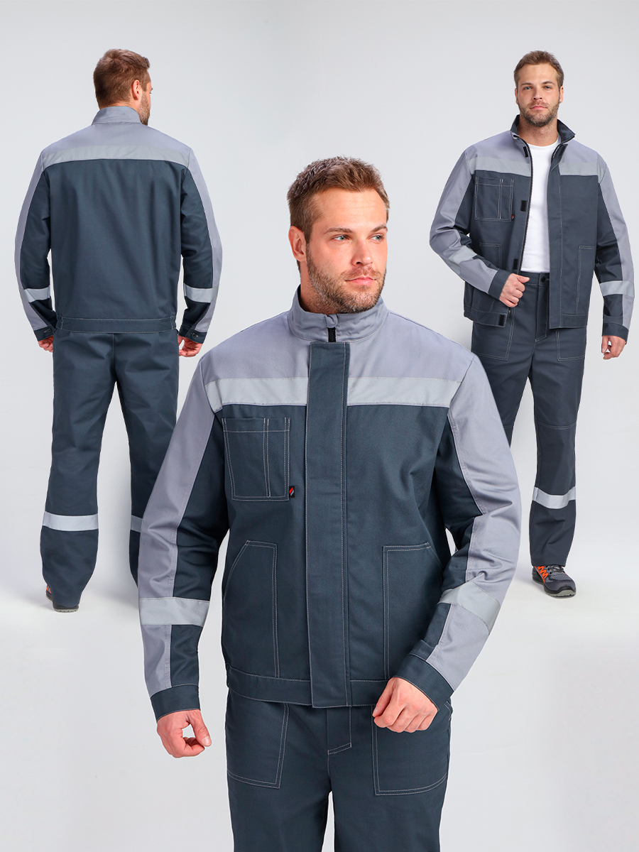 Купить костюм бриготек-1 соп (тк.смесовая,260) брюки, т.серый/св.серый в Челябинске