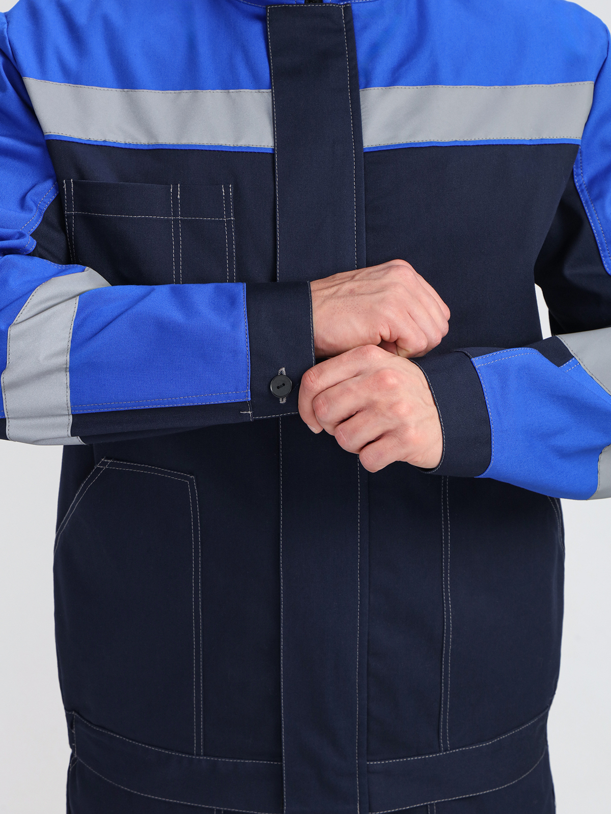 Костюм Бриготек-1 СОП (тк.Смесовая,260) брюки, т.синий/васильковый  Заключение МинПромТорг